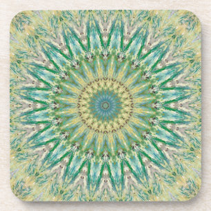 Posavasos Atardecer de Kaleidoscopio Verde