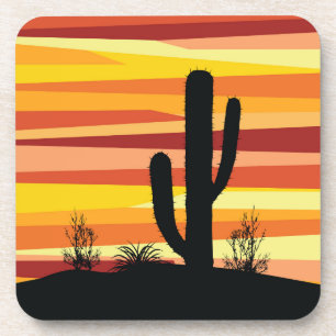 Posavasos Atardecer del desierto geométrico