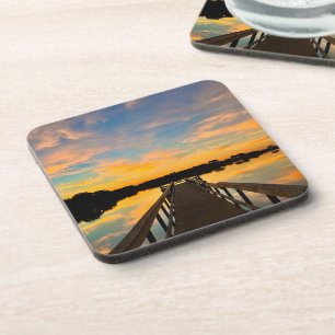 Posavasos Atardecer en el pontón de pesca