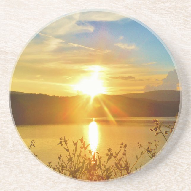 Posavasos Atardecer en la montaña Lake Arrowhead (Frente)