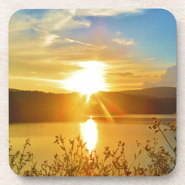 Posavasos Atardecer en la montaña Lake Arrowhead (Frente)