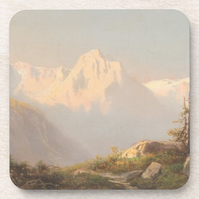 Posavasos Atardecer en las montañas - Carl Lafite (Frente)
