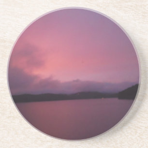 Posavasos Atardecer morado en el lago Arrowhead
