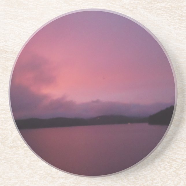 Posavasos Atardecer morado en el lago Arrowhead (Frente)