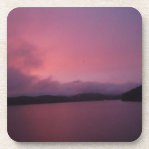 Posavasos Atardecer morado en el lago Arrowhead