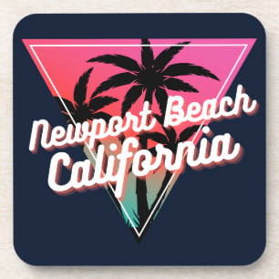 Posavasos Atardecer Neon Retro Palmeras Newport Beach