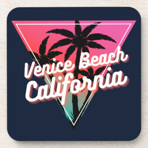 Posavasos Atardecer Neón Retro Palmeras Venice Beach