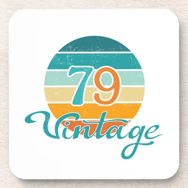 Posavasos Atardecer Retro 79 Vintage Deteriorado (Frente)