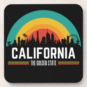 Posavasos Atardecer Vintage de la Silueta de California