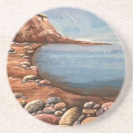 Posavasos Atlantic Sea Coast Hand Painted