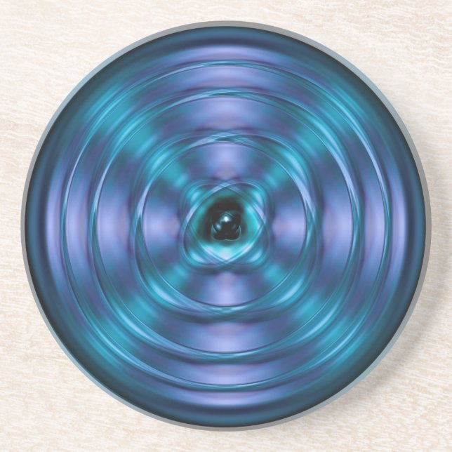 Posavasos Átomo giratorio azul (Frente)