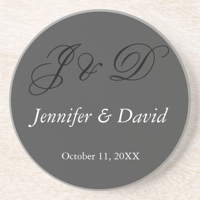 Posavasos Atractivo Boda de guiones de caligrafía (Frente)