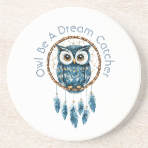 Posavasos Atrapasueños de búho azul