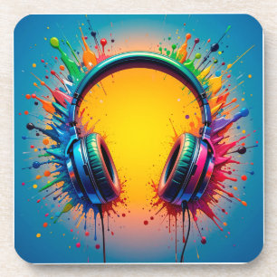 Posavasos Auriculares Vibrantes Contra Salpicaduras de Color