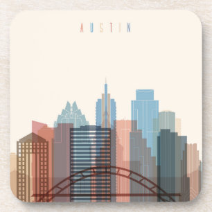 Posavasos Austin, horizonte de la ciudad de Tejas el