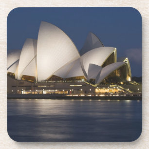 Posavasos Australia, Sydney. Casa de la Ópera por la noche e