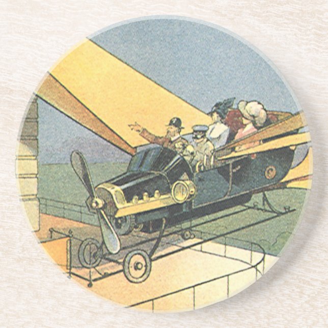 Posavasos Auto convertible de vintage Science Ficción Steamp (Frente)