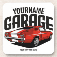 Auto muscular personalizado 1967 Red Fastback Gara
