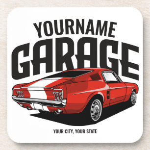 Posavasos Auto muscular personalizado 1967 Red Fastback Gara