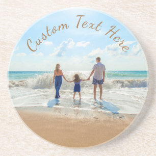 Posavasos Autobús fotográfico personalizado con texto Person