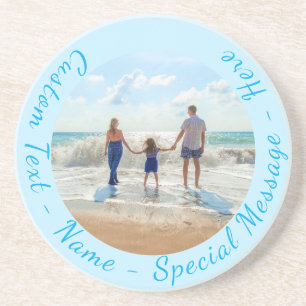 Posavasos Autobús fotográfico personalizado con texto Person