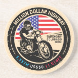 Posavasos Autopista Colorado de Millones de Dólares<br><div class="desc">Autopista de un millón de dólares hecha con un emblema vintage de estilo angustiado. Se trata de un recorrido panorámico famoso que se encuentra en Colorado y además de la ruta panorámica de San Juan.</div>