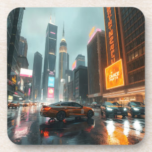 Posavasos Autos de la ciudad de Cyberpunk Skyscrapper