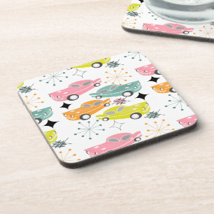Posavasos Autos retro Starburst atómico moderno de mediados