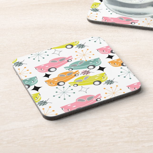 Posavasos Autos retro Starburst atómico moderno de mediados  (Lado Izquierdo)