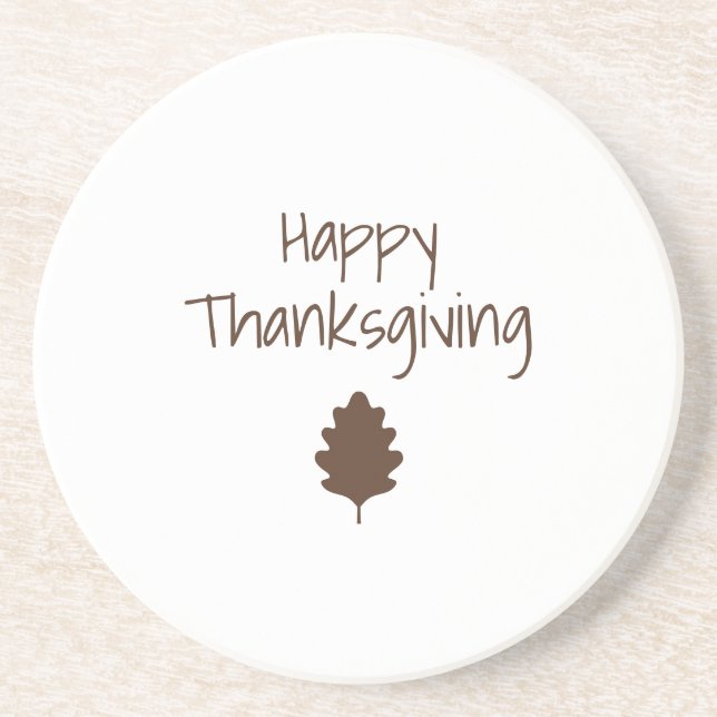 Posavasos Autumn Leaf Modern Family Simple Thanksgiving (Frente)