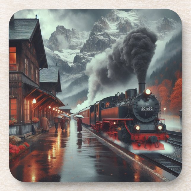 Posavasos Autumn Mountain Train Journey (Frente)