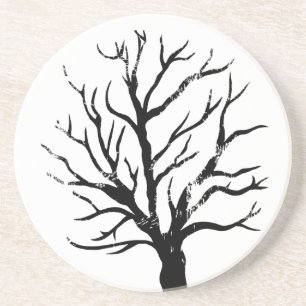Posavasos Autumt Tree Lino Print Sandstone Coaster