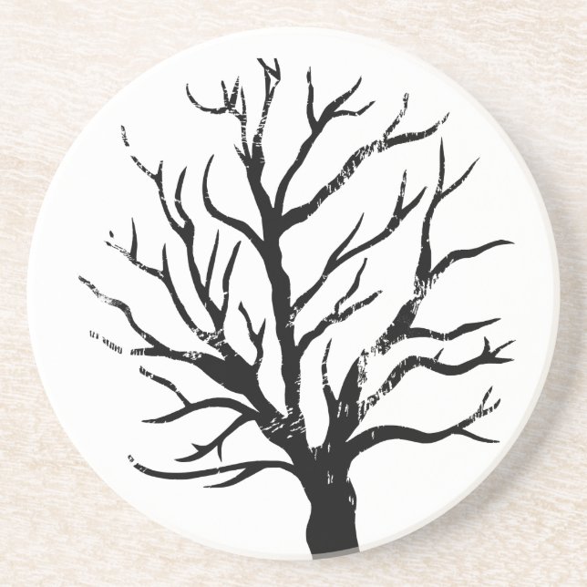 Posavasos Autumt Tree Lino Print Sandstone Coaster (Frente)
