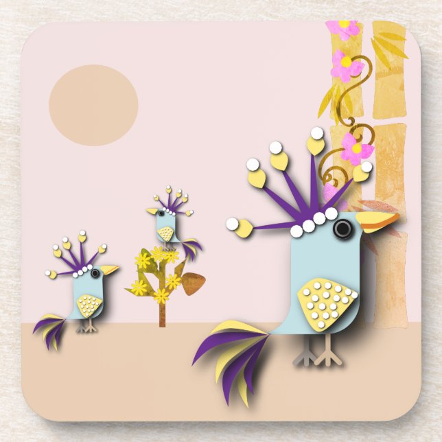 Posavasos Ave divertida  (Frente)