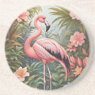 Posavasos Ave grandiosa rosa tropical Flamingo