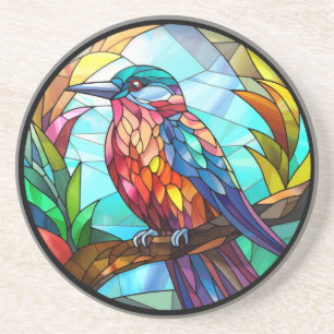 Posavasos Ave Kingfisher de vidrio templado dulce