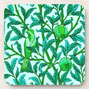 Posavasos Ave y granada de Art Nouveau, turquesa y aqua