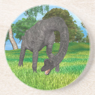 Posavasos Aventura del dinosaurio de cuello largo en la selv