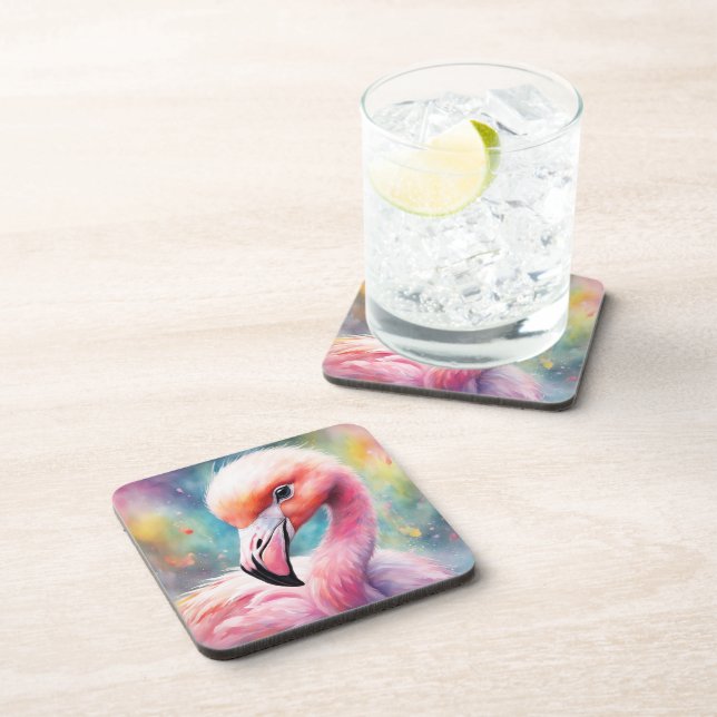 Posavasos Aves arcoiris Flamingo 2 (Lado Derecho)