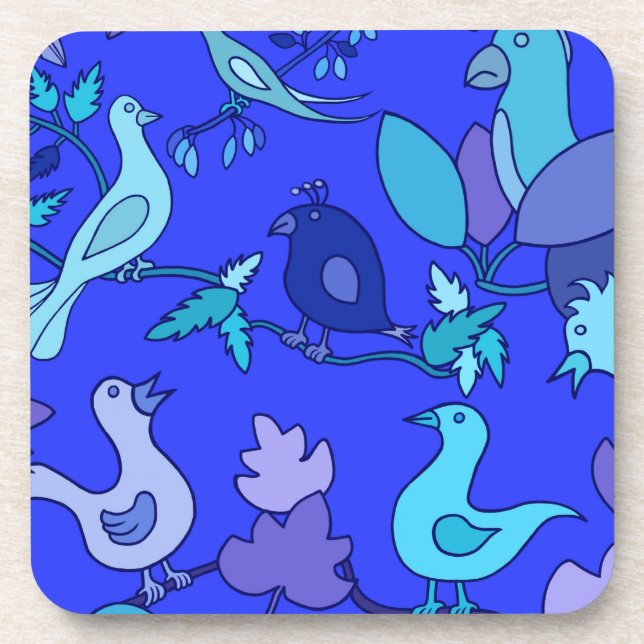 Posavasos Aves azules (Frente)