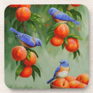 Posavasos Aves azules y árboles de galletas