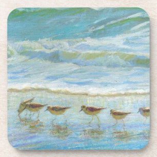 Posavasos Aves cortas, un día en la playa