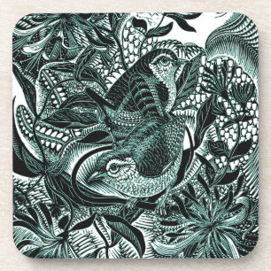 Posavasos Aves Cuestas En Arte Vintage Forestal