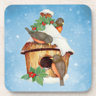 Posavasos Aves de Invierno y Aves de Aves