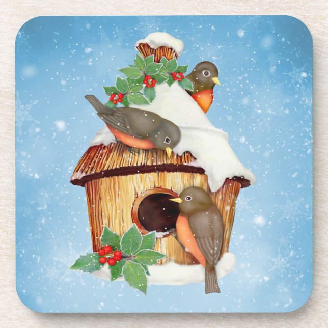 Posavasos Aves de Invierno y Aves de Aves (Frente)