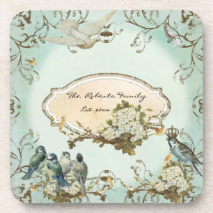 Posavasos Aves de Woodland Encantadas Dove Swirl Personaliza