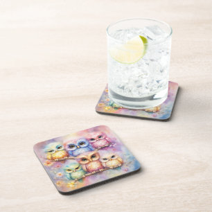 Posavasos Aves del Arcoiris Lechuzas 3