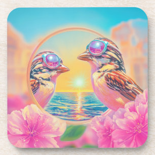 Posavasos Aves Guay con gafas de sol al atardecer