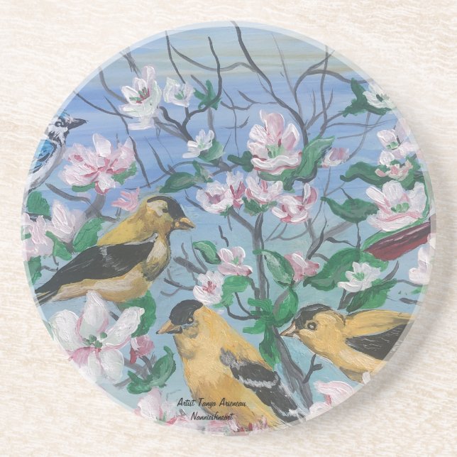 Posavasos Aves Nueva Colección Arte Original Pintado A Mano (Frente)