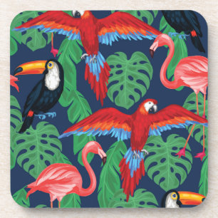 Posavasos Aves Tropicales En Colores Brillantes